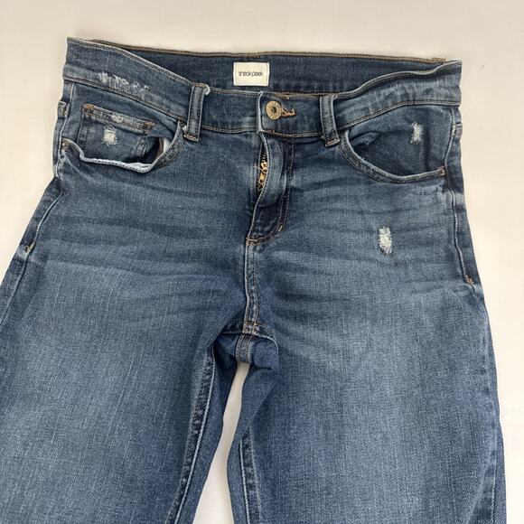 Womens SNEAK PEEK Jeans Mid Rise Distressed BOHO Y2K Size 9 Waist 29 - Picture 2 of 9